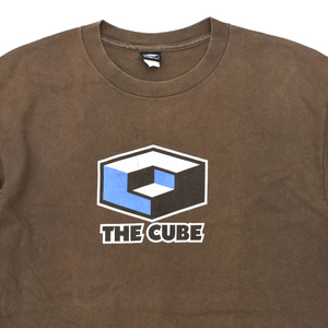 90s usa vintage CONSOLIDATED コンソリ THE CUBE Tシャツ ブラウン size.M相当 オールドスケート 