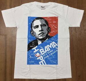 新品 オバマ大統領 ポップアート メッセージTシャツ Sサイズ★白 アメリカ