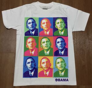 新品★今こそオバマ★アメリカ 大統領 Tシャツ Sサイズ★白 YES WE CAN Barack Obama Heavy Metal ポップアート