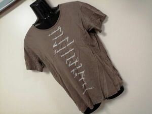 kkaa1488 # MK MICHEL KLEIN homme # T-shirt cut and sewn tops short sleeves mocha Brown burns tea 48 L