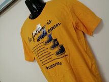 kkaa1584 ■ CONVERSE ■ コンバース Tシャツ カットソー トップス 半袖 コットン 黄色 イエロー 山吹色 L_画像4