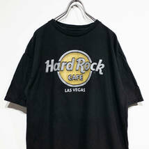 M / ハードロックカフェ HARD ROCK CAFE ラスベガス エンボス ビッグロゴ 半袖 Tシャツ スケーター ブラック 黒 美品 メキシコ製_画像2