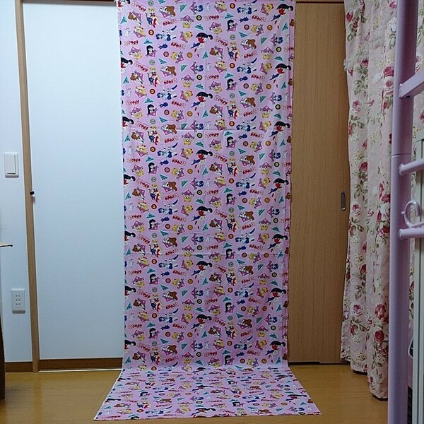 セーラームーン 生地 約260cm×約90cm 布 はぎれ ピンク 当時物 バンダイ グッズ