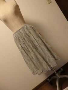 [ beautiful goods ]*K.Tki width ta spool chiffon manner leaf pattern skirt /9*