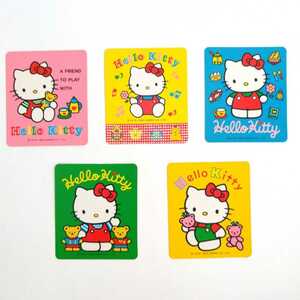 超美品★昭和レトロ　ハローキティ　ステッカーシール　5枚セット 1976年　1993年　サンリオ　Hello Kitty キティちゃん ファンシーグッズ