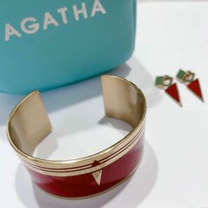 お得！カフブレス＆ピアス　セット　AGATHA バングル インディアンジュエリー　3点セット