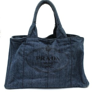 プラダ カナパ デニムラージトートバッグ B1872B ブルー系 PRADA