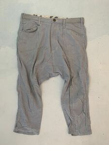希少 オールド 日本製 ベンデイビス BEN DAVIS ヒッコリー 7分丈パンツ ズボン ヴィンテージ 中古 ストライプ ワークパンツ