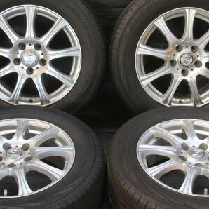 条件付送料無料 バリ溝 バリ山 社外アルミ 16×6.5J +40 5H PCD114.3 ヨコハマ BluEarth 215/60R16 4本セット エスティマ オデッセイ 等/apの画像1