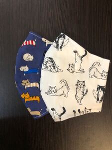 インナーガーゼ ハンドメイド 猫 二枚