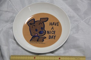 陶器製 原田オサム HAVE A NICE DAY 犬 小皿 コージー本舗 検索 豆皿 オサムグッズ キャラクター ドッグ グッズ