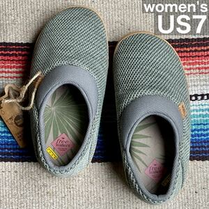 freewatersフリーウォータース☆インドアアウトドアスリッパサンダル【womens US7】セージ☆アウトドア キャンプ ハウス ルームシューズ