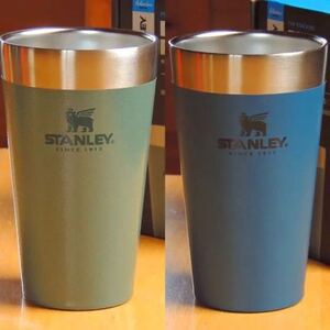 スタンレーSTANLEYスタッキング真空パイント2個セット☆グリーン&ネイビー 正規品 アウトドア キャンプ 真空断熱 ビールカップ