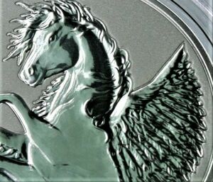 2021 BVI Pegasus Reverse Cameo BU 0.999 1 ounce Silver Coin in direct Capsule 