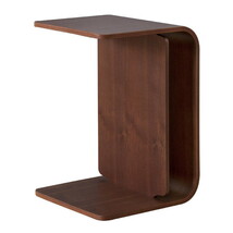 サイドテーブル 【ブラウン】 天然木化粧合板(ウォルナット) ラッカー塗装_画像3