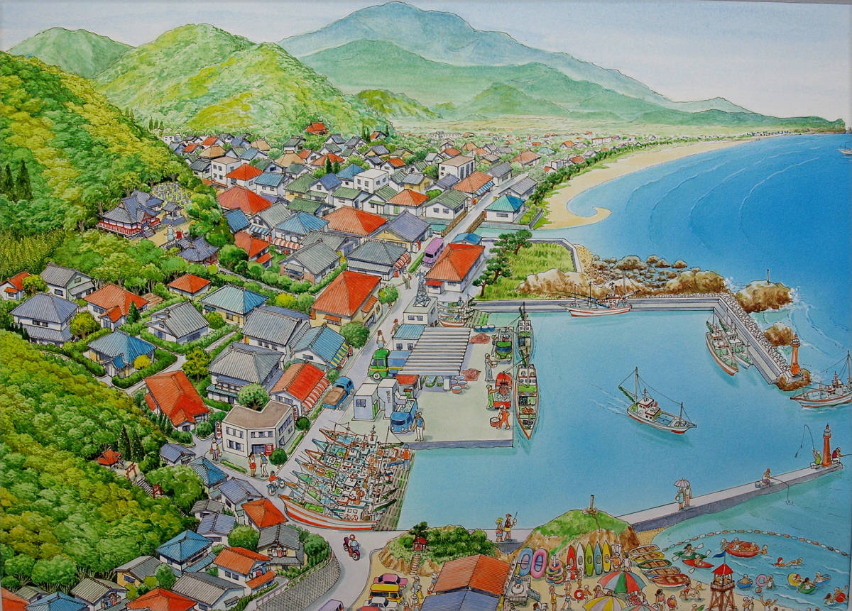 [绘画] Shinsaku 的《里海生活》水彩画, 绘画, 水彩, 自然, 山水画