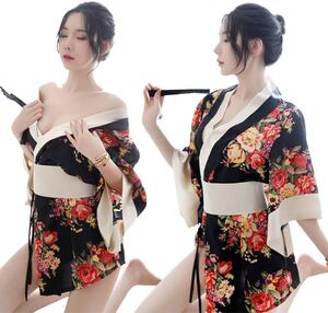 浴衣 セクシー コスプレ 花魁 和服コスチューム ベビドール 前開き 大和撫子 パジャマ 寝間着 ナイトウェア 誘惑寝間着