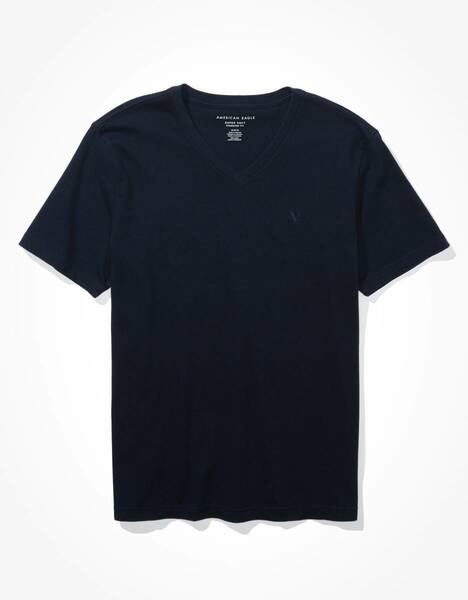 ●送料無料●大きいサイズ　American EagleロゴVネックTEE (ネイビー)【USサイズ/XXXL】