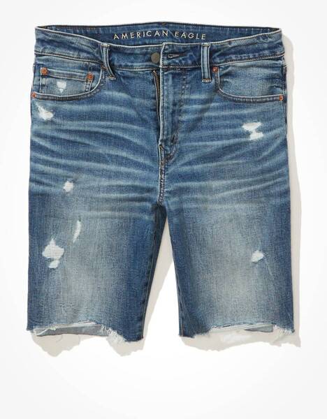 ●送料無料●大きいサイズ American Eagle AirFlex+ デニムショートパンツ(Destroyed Medium Wash【USサイズ/ウエス44インチ】