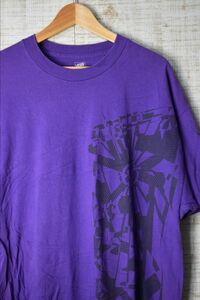☆ビッグサイズ US古着 VANS バンズ プリント Tシャツ 紫パープル【XL】コットン　　　　　◆3112◆