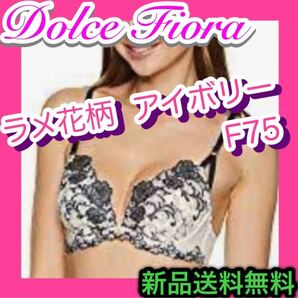 新品タグ付き F75 アイボリー花柄ラメ刺しゅう おおきいサイズ 美胸谷間メイク