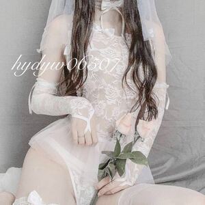 新品 レディース女性 麗しい花嫁衣装 純白 清純 綺麗 ウェディングドレスコスプレコスチューム ベビードールランジェリー Lolita 仮装 撮影