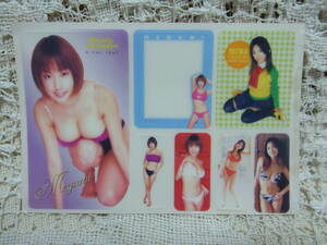 シール☆1枚 14.2X9.5㎝ チャンピオン特製 携帯アイドルすけすけシール 水着「MEGUMI」「MIWA」めぐみ みわ 送料94円