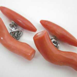 【TOP】桃珊瑚 サンゴ 5.76g カフス ルース 根付 p633.