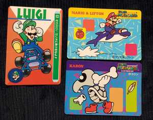 1992～ カード 任天堂 バンプレスト 3枚 日本製 スーパーマリオ カート スーパーマリオワード マリオ/リフトン/カロン/ルイージ