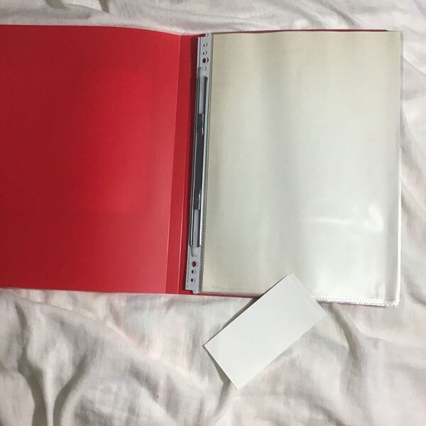 A4クリアブック 500円超10%オマケ 幅1.4cm ポケット9枚 印刷隠すシール3面有 背表紙用シール1枚付 最後類似出品 ※説明文参照(38)