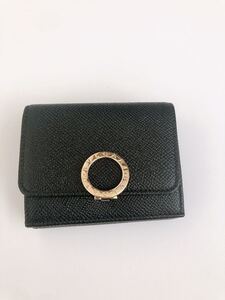 三つ折り財布 レディース BVLGARI BVLGARI BLACK