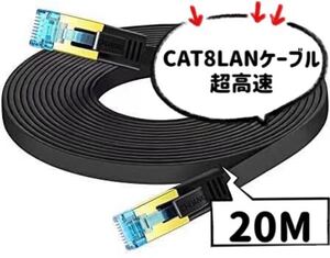 LANケーブル超高速 CAT8 40Gbps 2000MHz対応(10M) 断線防止