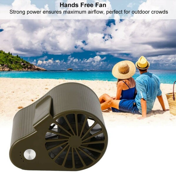 腰につける扇風機 waist mounted fan 緑・黒 扇風機 携帯扇風機