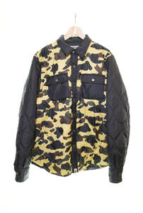 △ A BATHING APE アベイシングエイプ 1st Camo Quilting Jacket Yellow カモ柄 キルティングジャケット 001LJE801024X カモ柄 103