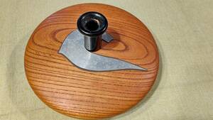  author thing one wheel ..( diameter 14.8. height 6.5.) wooden metal .. skill jpy record type 