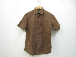 Calvin Klein Calvin Klein pattern pattern short sleeves shirt Brown tea color size S