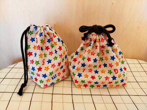 巾着セット☆お弁当袋、 コップ袋