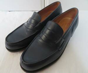 # super-beauty goods [J.M.WESTON/ waist n(.)] finest quality Loafer leather navy 7D(26.5cm rank ) France made 1 times use .#1 J M waist n