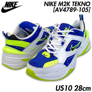 国内正規品■NIKE (ナイキ) M2K TEKNO テクノ スニーカー US10 28㎝ 白青黄 (ホワイト/イエロー/ブルー) [AV4789-105] 定価11880円