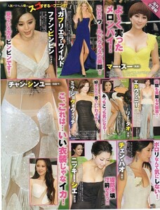 ||切り抜き 仲里依紗 西野カナ ファンビンビン チャンシンユー 谷村奈南 竹富聖花 黒木メイサ 小西真奈美 吉瀬美智子 瀬尾秋子 檀れい他