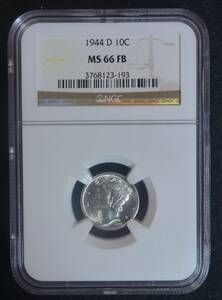 ☆★USA アメリカ 10C1944 NGC-MS66 FB★☆