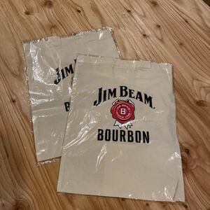 ◆JIM BEAM ジンビーム◆布袋 エコバッグ トートバッグ 手さげ袋 2個セット 新品未使用未開封 33×25.5cm