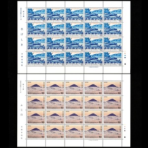郵便切手シート 「日本の歌シリーズ 第3集」(冬げしき)(ふじ山) 各1シート計2シート 1980年(昭和55年)1月28日 Stamps Japanese song
