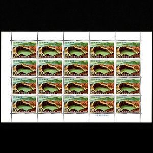 郵便切手シート 「蔵王国定公園」(蔵王の火口湖) 1シート 1966年(昭和40年)3月15日 宮城県・山形県 Stamps National park
