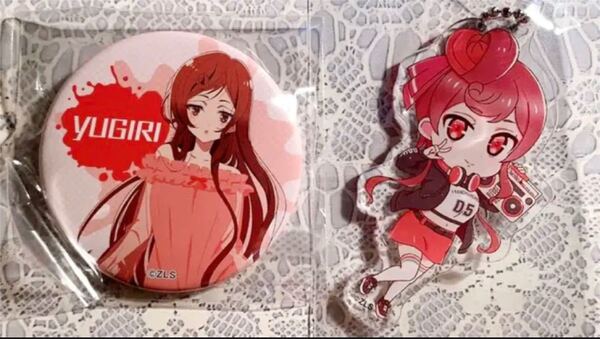 ゾンビランドサガ展等-全て限定品ゆうぎり缶バッジ、アクキー 2点セットまとめ