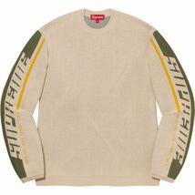 【新品未使用】 21AW 22 新作 新品 SUPREME シュプリーム SLEEVE STRIPE SWEATER セーター 長袖 TAN 即決早い者勝ち_画像1