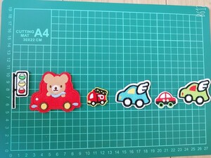 *刺繍アイロンワッペン*ド車*6枚セット