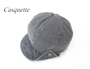 ⚜ Denim-cap デニムキャスケット【57,5cm・墨黒】美品