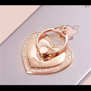 ★★大人気(^^♪☆指輪型☆ハートバンカーリング☆スマホリング☆ハート型ゴールド