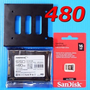 【SSD 480GB +32GB 換装キット】 +USBメモリ +Mount HDSSD480GJP3